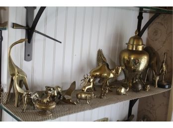 Brass Decorative Lot Urn Animals And More