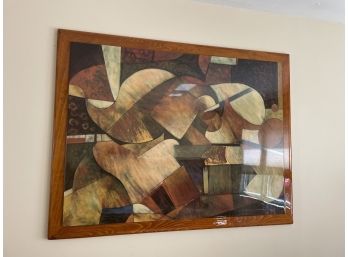 Amazing Large Abstract Art Lacquered On Wood