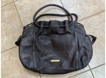 Beautiful Cole Haan Pebbled Brown Leather Drawstring Handbag