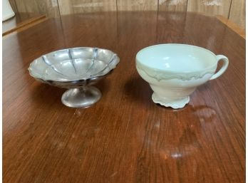 2 Beautiful Delicate Pieces Sterling And Porcelain