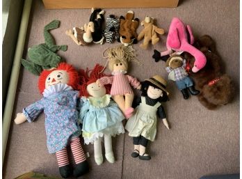 Stuffed Rag Doll And Beanie Lot