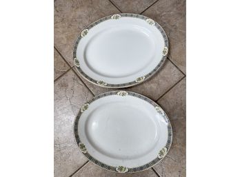 Pair Of Antique John Hancock And Sons Platters