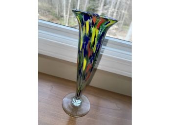 Beautiful Colorful Art Glass Vase