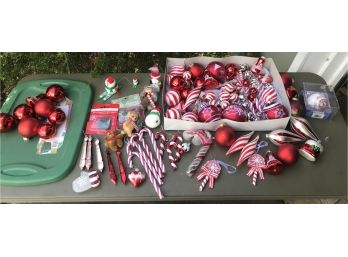 Red & White Christmas Ornament Lot #31