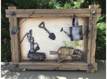 Shadow Box Art With Garden Items