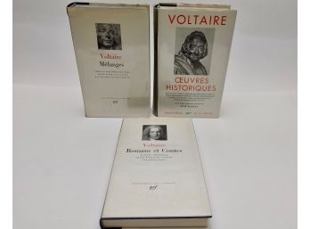 Voltaire. Three Books. Bibliotheque De La Pleiade