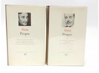 Alain. Propos. 0 & 00. Bibliothque De La Pleiade.