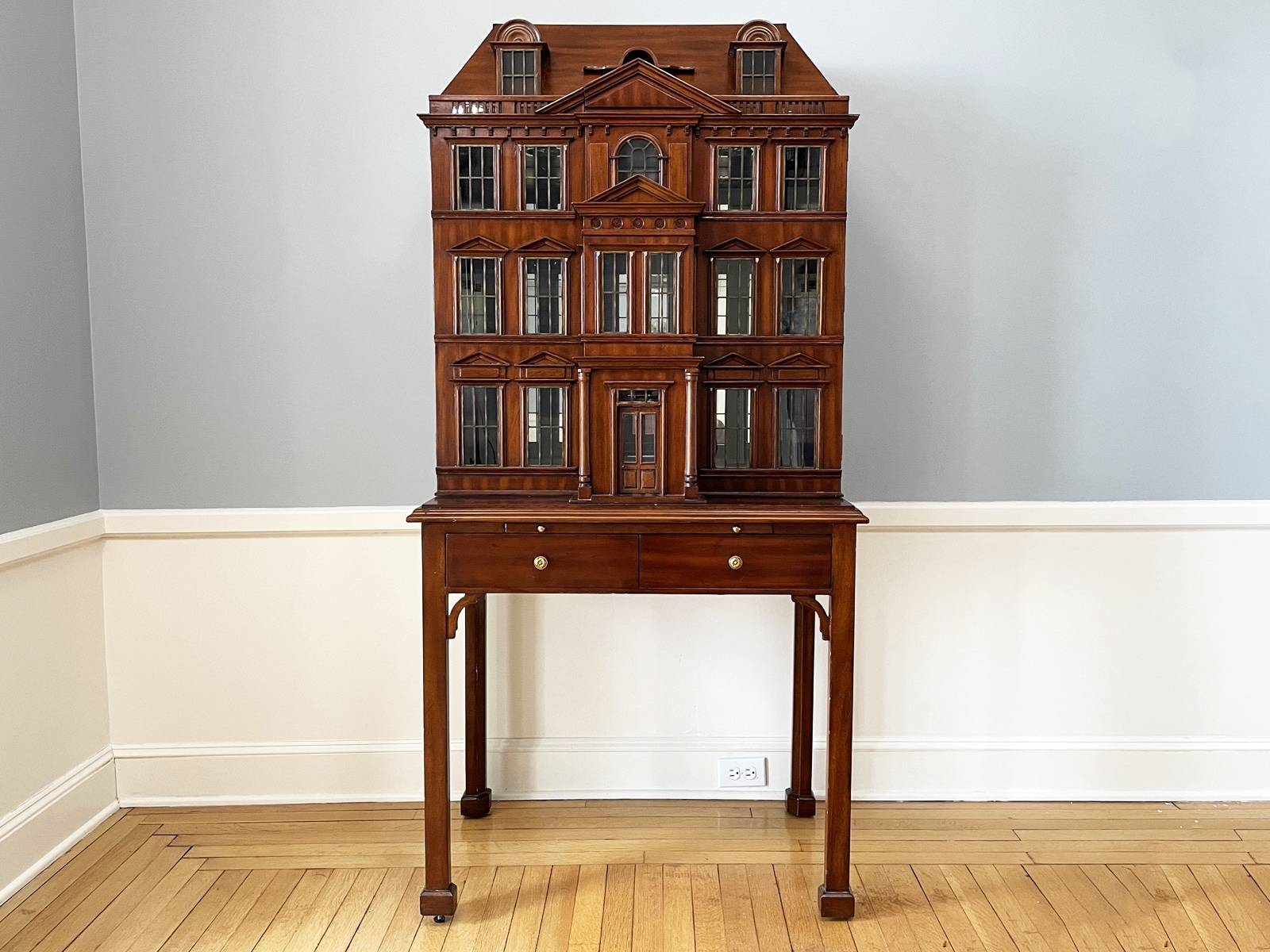 An Amazing Lighted Mahogany Dollhouse Bar Cabinet By Maitland-Smith #834129  | Auctionninja.com