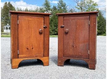 A Pair Of Vintage Pine Nightstands