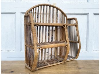 A Vintage Rattan Storage Shelf