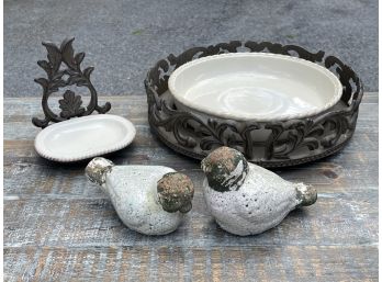 Bath Accessories And Bird Decor