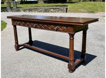 A Vintage Henredon Flip Top Console / Dining Table Combo