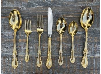 A Vintage Goldplated Flatware Service By Holmes & Edwards (Service For 12)