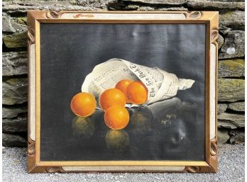 A Framed Vintage Oil On Canvas Still Life