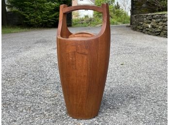 A Vintage Mid Century Modern Carved Teak Ice Bucket