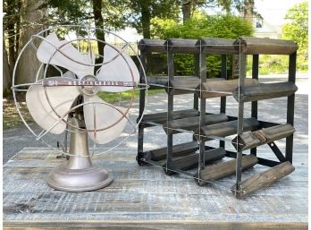 A Vintage Westinghouse Fan And Wine Rack