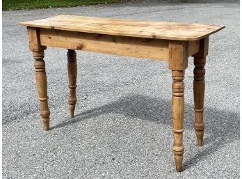 An Antique Turned Pine Console