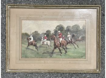 A Vintage Polo Themed Print Signed T. Ivester Lloyd