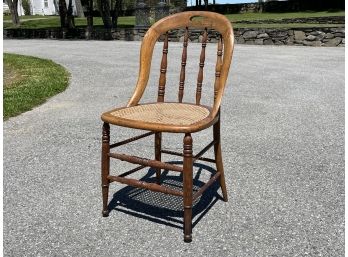 A Victorian Maple And Cane Spindle Back Side Chair