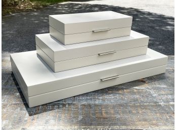 A Set Of Modern Decorative Boxes By Barbara Barry