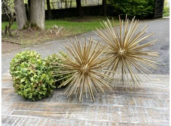 Faux Boxwood Topiary Balls And Star Decor