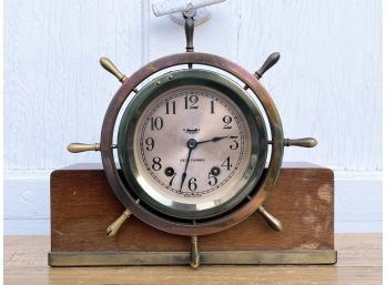 A Brass Nautical Themed Mantle Clock