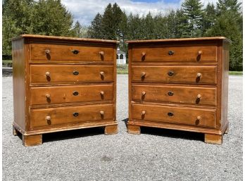 A Pair Of Pine Nightstands