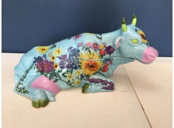 Cow Parade 2000 Ceramic Painted Covered Container