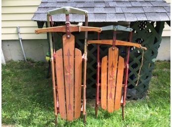 Pair Of Vintage Flexible Flyer Sleds