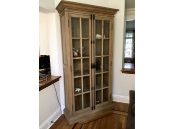 Restoration Hardware Weathered Oak Tall Display Cabinet