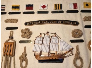Nautical Theme Signal Code Flags And Knots Wall Hanging