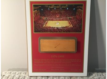 Indiana Hoosiers Assembly Hall Basketball Court Floor Piece Mounted On Commemorative Plaque