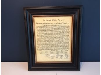 Beautifully Framed Declaration Of Independence Print
