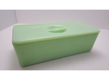 Vintage Mckee Jadeite Refrigerator Dish With Lid