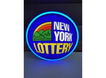 New York Lottery Lighted Advertising Sign