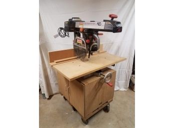 Craftsman Laser Trac 10-inch Radial Arm Saw On Movable Cabinet Stand