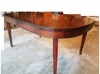 Drexel 1950s Mahogony Dining Table With 6 Upholstered Chairs, Padding, 2 Extensions