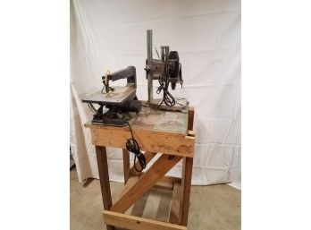 Craftsman Double-duty Shop Stand With Scroll Saw And Drill Press In Working Order