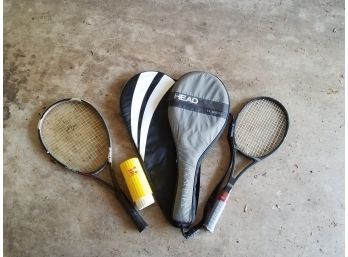 Pair Of Tennis Rackets Raquets With Cases  Vintage Ball Saver