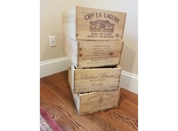 Four Vintage Wooden Wine Crates - 1978, 1979, 1989