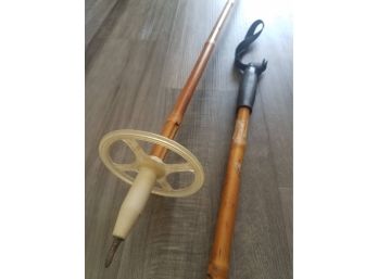 Vintage 1960s Or 1970s Bamboo Ski Poles From Spalding For Winter Lodge Decor