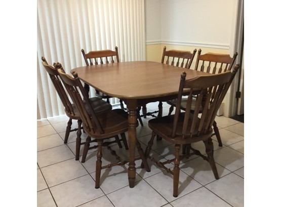 Vintage Hale Company Kitchen Table  & Six Guildhall Side Chairs
