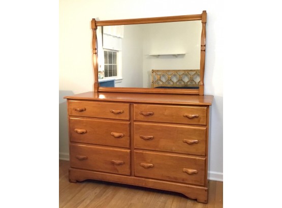 The Sweat-Comings Company Six Drawer Dresser With Framed Mirror