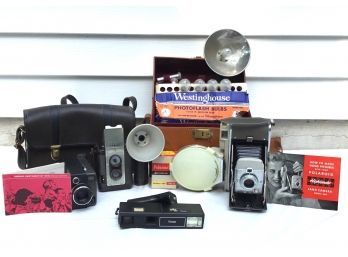 Kodak Instamatic M18 Movie Camera & Three Vintage Cameras