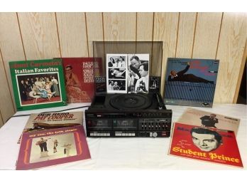 Magnavox Integrated Compact Stereo System Including Comedy Vinyl Records
