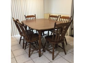 Vintage Hale Company Kitchen Table  & Six Guildhall Side Chairs