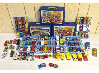 Match Box & Hot Wheels Including Three Vintage Carrying Cases