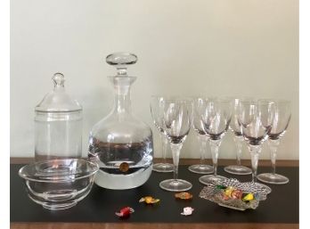Block Crystal Decanter, Wine Glasses, Candy Dishes & Glass Candy