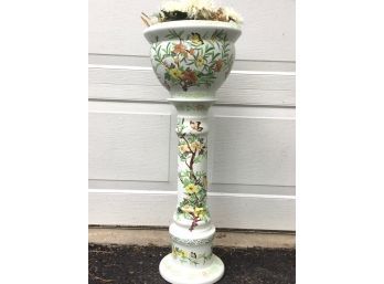 Vintage Ardalt Porcelain Jardiniere & Matching Pedestal Stand