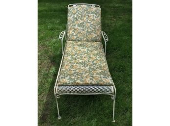 Wrought Iron Chaise Lounge & Six Aluminum Chairs